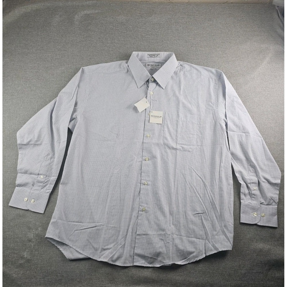 Givenchy Monsieur Shirt Mens 17.5 34/35 Check Button Down Long Sleeve